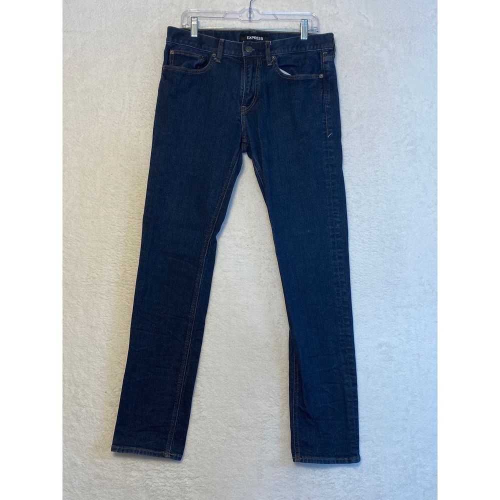 Express Mens Slim Stretch Dark Wash Jeans Size 32x34